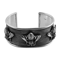 Cheryl Exclusive Pick Majul & Co. One Of A Kind Sterling Silver Disc Cuff Bracelet (8.00 In) Hand-Made in Mexico 99 Grams