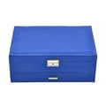 Purple Velvet 2 Tier Jewelry Box with Lock and Key (10.6"x7.48"x4") - Sticky add to cart bar