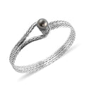 Bali Legacy Tahitian Cultured Pearl Bangle Bracelet in Sterling Silver (7.50 In) - Sticky add to cart bar