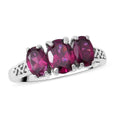 Orissa Rhodolite Garnet 3 Stone Ring in Platinum Over Sterling Silver 2.00 ctw - Sticky add to cart bar