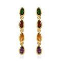 Multi Gemstone Dangle Earrings in Vermeil Yellow Gold Over Sterling Silver 1.85 ctw - Sticky add to cart bar