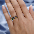 Multi Gemstone Cluster Ring in Vermeil Yellow Gold Over Sterling Silver (Size 7.0) 2.65 ctw - Sticky add to cart bar