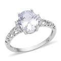 Simulated Diamond Ring in Rhodium Over Sterling Silver - Sticky add to cart bar