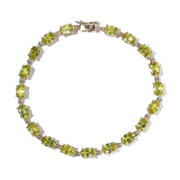 LUXORO 10K Yellow Gold AAA Sava Sphene Link Bracelet (8.00 In) 3.50 Grams 11.75 ctw