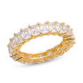 Simulated White Diamond Eternity Band Ring in 14K YG Over Sterling Silver (Size 6.0) 5.75 ctw - Sticky add to cart bar