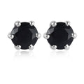 Midnight Sapphire Solitaire Stud Earrings in Platinum Over Sterling Silver 2.75 ctw - Sticky add to cart bar
