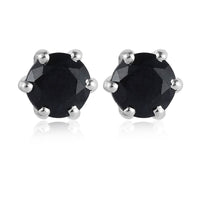 Midnight Sapphire Solitaire Stud Earrings in Platinum Over Sterling Silver 2.75 ctw