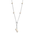 White Freshwater Pearl Station Necklace 20 Inches in Sterling Silver 25.90 ctw - Sticky add to cart bar