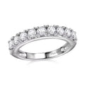 Moissanite Half Eternity Band Ring in Platinum Over Sterling Silver 1.00 ctw (Delivery in 5-7 Business Days) - Sticky add to cart bar
