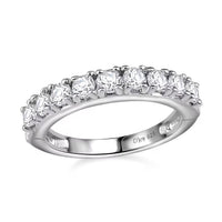 Moissanite Half Eternity Band Ring in Platinum Over Sterling Silver 1.00 ctw (Delivery in 5-7 Business Days)