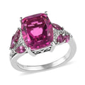 Radiant Orchid Quartz and Multi Gemstone Ring in Platinum Over Sterling Silver 4.90 ctw - Sticky add to cart bar