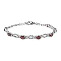 Orissa Rhodolite Garnet Bracelet in Stainless Steel (6.50 In) 3.00 ctw , Tarnish-Free, Waterproof, Sweat Proof Jewelry - Sticky add to cart bar