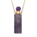 Amethyst Perfume Bottle Pendant Necklace 18-20 Inches in ION Plated YG Stainless Steel 88.00 ctw - Sticky add to cart bar