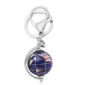Multi Gemstone Globe Keychain in Silvertone 50.00 ctw - Sticky add to cart bar