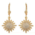 Tis the Season to Sparkle Jewelry Gift Set with Simulated Diamond Starburst Drop Earrings in 14K Yellow Gold Over Sterling Silver 0.90 ctw - Sticky add to cart bar