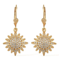 Tis the Season to Sparkle Jewelry Gift Set with Simulated Diamond Starburst Drop Earrings in 14K Yellow Gold Over Sterling Silver 0.90 ctw