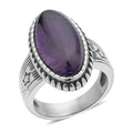 Chevron Amethyst Solitaire Ring in Stainless Steel (Size 10) 20.00 - Sticky add to cart bar