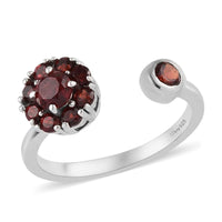 Mozambique Garnet January Birthstone Anxiety Spinner Openable Band Ring in Platinum Over Sterling Silver (Medium Adjustable Size 6-8) 1.00 ctw (Size 5.0) 1.00 ctw