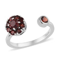 Mozambique Garnet January Birthstone Anxiety Spinner Openable Band Ring in Platinum Over Sterling Silver (Medium Adjustable Size 6-8) 1.00 ctw (Size 8.0) 1.00 ctw - Sticky add to cart bar