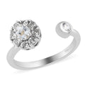 Mangoro Aquamarine Birthstone Anxiety Spinner Openable Band Ring in Platinum Over Sterling Silver (Adjustable Size 9-11) 0.65 ctw (Size 6) - Sticky add to cart bar