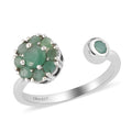 Socoto Emerald May Birthstone Anxiety Spinner Openable Band Ring in Platinum Over Sterling Silver (Medium Adjustable Size 6-8) 0.75 ctw - Sticky add to cart bar