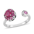 Niassa Ruby (FF) July Birthstone Anxiety Spinner Openable Band Ring in Platinum Over Sterling Silver (Medium Adjustable Size 6-8) 1.10 ctw (Size 8.0) 1.10 ctw - Sticky add to cart bar