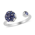 Masoala Sapphire (D) September Birthstone Anxiety Spinner Openable Band Ring in Platinum Over Sterling Silver (Large Adjustable Size 9-11) (Size 9.0) 1.10 ctw - Sticky add to cart bar