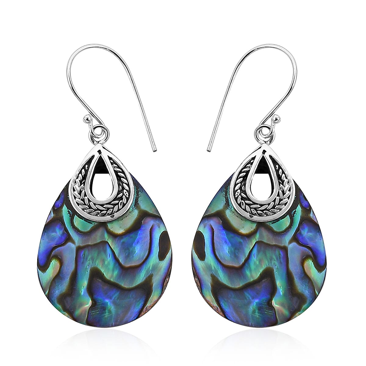 Abalone Shell Earrings in Sterling Silver