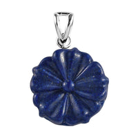 Freshened Lapis Lazuli Carved Fancy Pendant in Sterling Silver 13.25 ctw