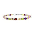 D'Joy Multi Gemstone 15.30 ctw Bracelet in Sterling Silver (7.25 In) - Sticky add to cart bar