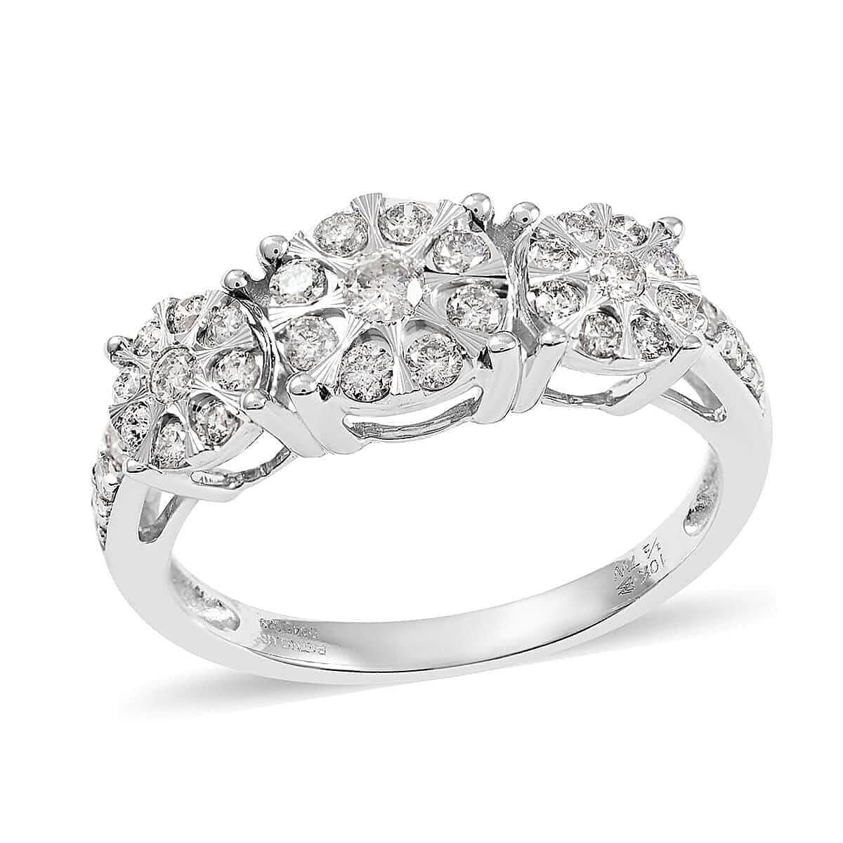 10K White Gold Diamond Ring 0.50 ctw