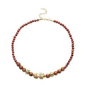Feng Shui Luminous Beaded Pi xiu Necklace 18-20 Inches in Goldtone 173.50 ctw - Sticky add to cart bar
