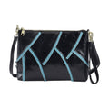Black and Blue Genuine Leather Fish Scale Design Clutch Bag (11.02"x1.38"x7.87") with Long Strap - Sticky add to cart bar