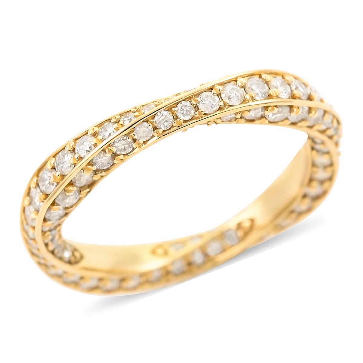 14K Yellow Gold Diamond Band Ring 3 Grams 1.60 ctw