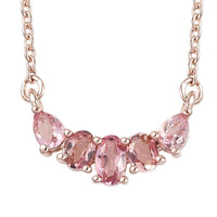 Blush Tourmaline Fancy Necklace 18 Inches in Vermeil Rose Gold Over Sterling Silver 0.75 ctw