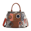 CHAOS By Elsie Rainbow Color Snakeskin Pattern Genuine Leather Tote Bag with Handle Drop and Shoulder Strap - Sticky add to cart bar
