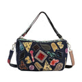 Chaos By Elsie Rainbow Color Multi Shape Croco Pattern Genuine Leather Hobo Bag with Handle Drop and Shoulder Strap - Sticky add to cart bar