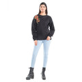 TAMSY 100% Cotton Fleece Knit Sweatshirt with Applique - Sticky add to cart bar