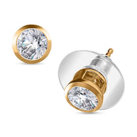 Moissanite (Rnd 5.5mm) Solitaire Stud Earrings in 14K YG Over Sterling Silver 1.15 ctw