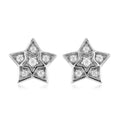 Moissanite Star Stud Earrings in Platinum Over Sterling Silver 0.25 ctw - Sticky add to cart bar