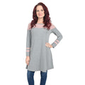 THYME & HONEY Gray Tunic with Pink Detail - Large - Sticky add to cart bar