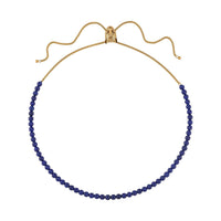 Lapis Lazuli and Neon Green Austrian Crystal Beaded and Lariat Necklace with Tiger Charm 18 Inches in Black Oxidized Stainless Steel 111.50 ctw