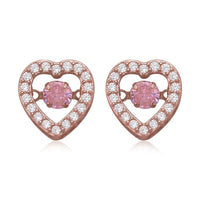 Simulated Diamond Heart Shape Dancing Earrings in Rhodium Over Sterling Silver 1.50 ctw