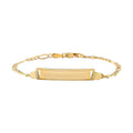 14K Yellow and White Gold Figaro Chain with Dogtag Bracelet (7.00 In) 4.1 Grams - Sticky add to cart bar