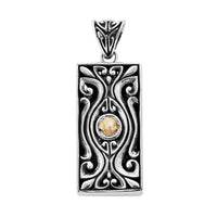 Bali Legacy 18K Yellow Gold and Sterling Silver Floral Pendant 7.6 Grams