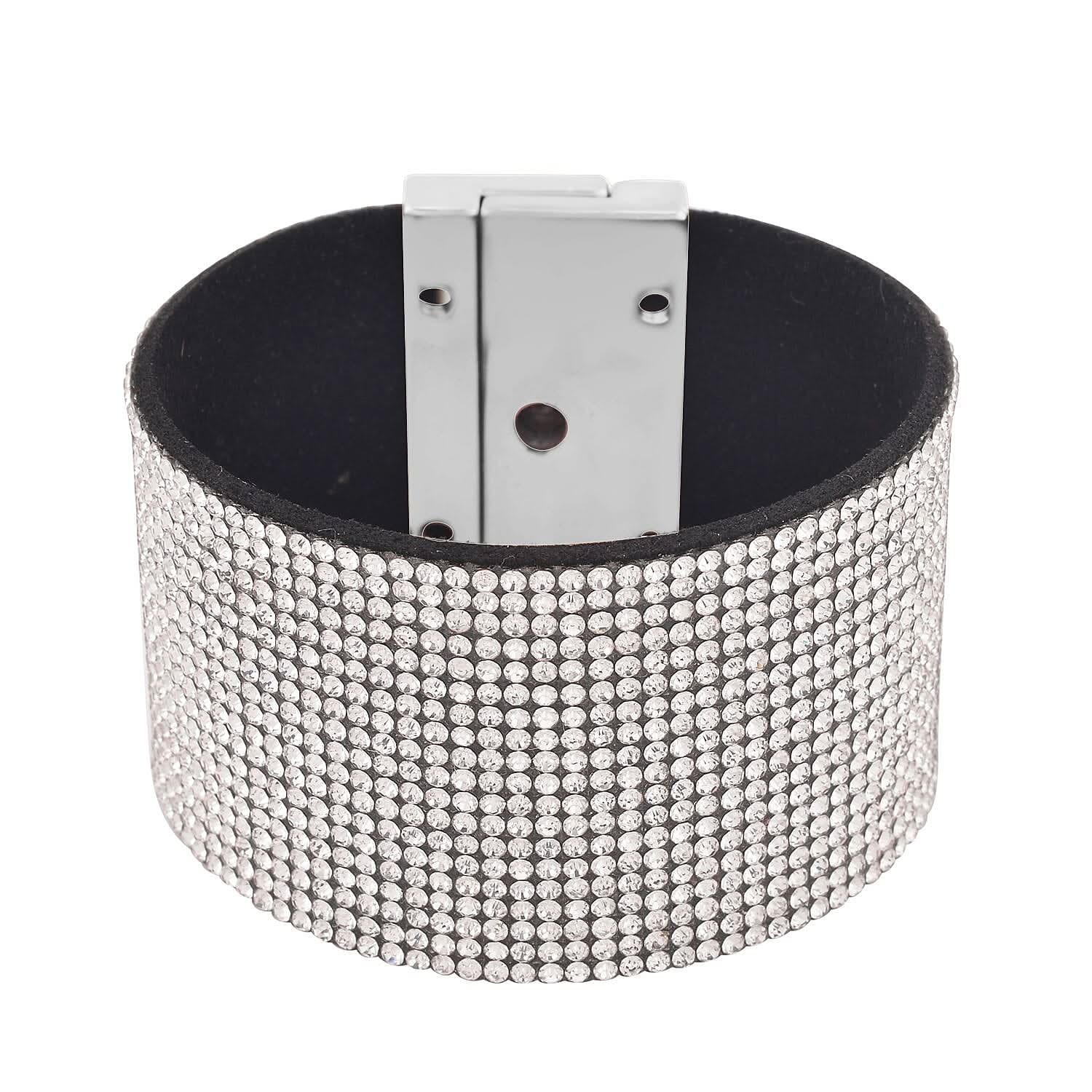 Austrian Crystal Bracelet in Silvertone (7.50 In)