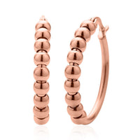 25mm Beaded Hoop Earrings in ION Plated RG Stainless Steel