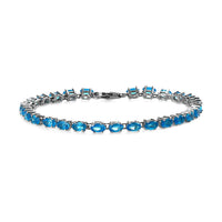 Malgache Neon Apatite Tennis Bracelet in Platinum Over Sterling Silver (6.50 In) (Delivery in 5-7 Business Days) 7.00 ctw