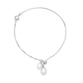 Freshwater Pearl Extender Snake Chain with Spring Lock in Rhodium Over Sterling Silver - Sticky add to cart bar