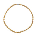 Yellow Gold Color Plated Hematite Beaded Necklace 20 Inches in Silvertone 323.00 ctw - Sticky add to cart bar